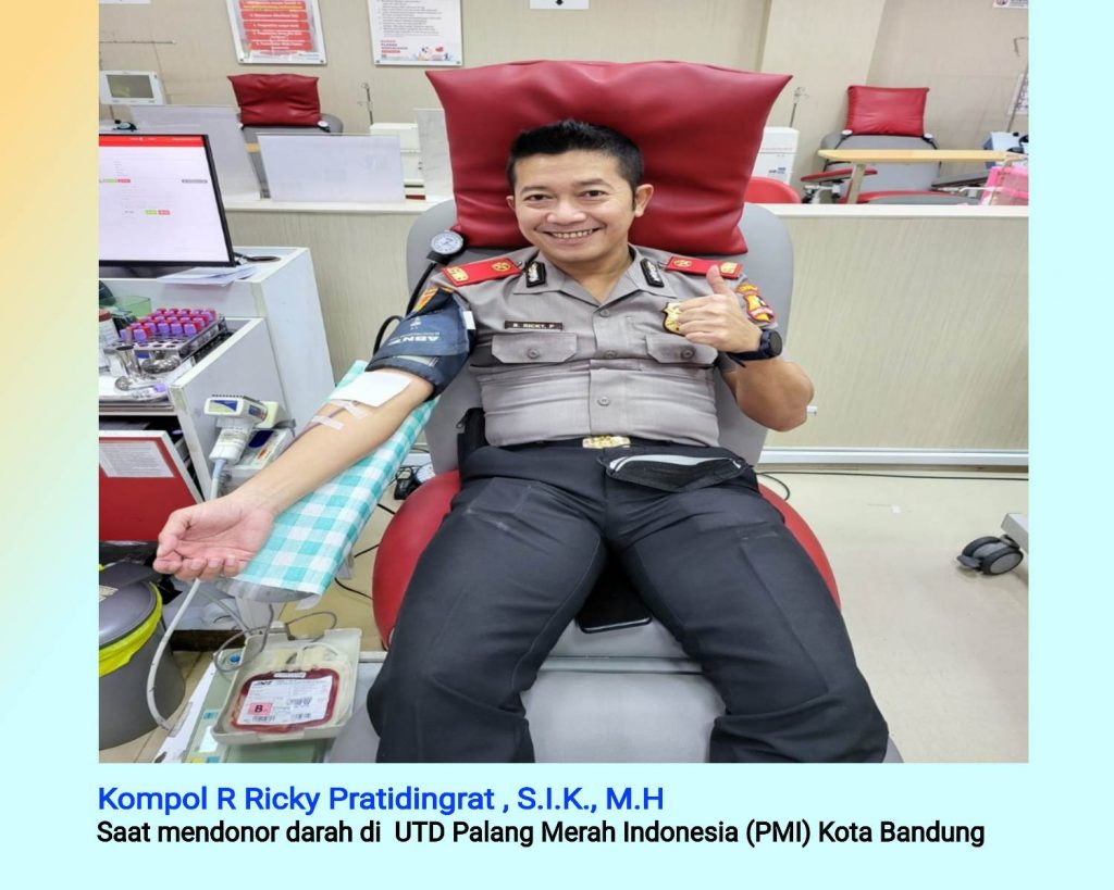 Peduli Kemanusiaan, Kompol R Ricky Pratidiningrat laksanakan Donor Darah